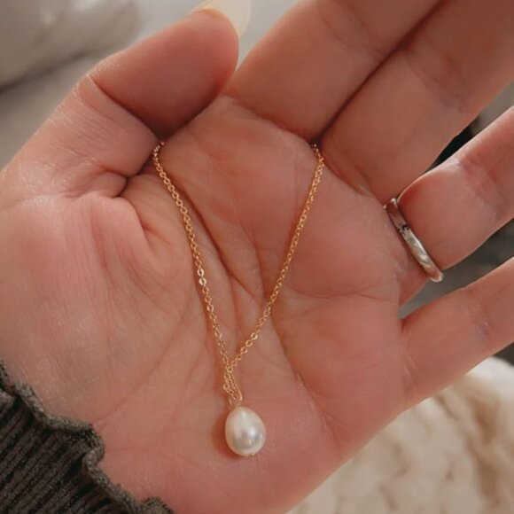 Single Pearl Necklace Simple Pearl Choker Necklaces for Women Necklace Jewelry - Picture 1 of 12